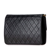 シャネル マトラッセ25 ココマーク プッシュロック チェーン ショルダーバッグ ブラック ラムスキン レディース CHANEL 【中古】